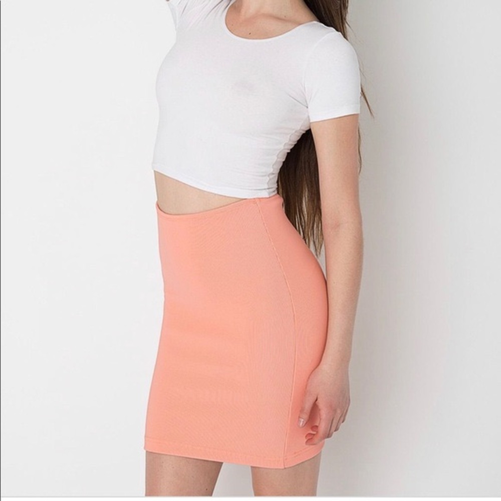 American apparel coral bodycon skirt